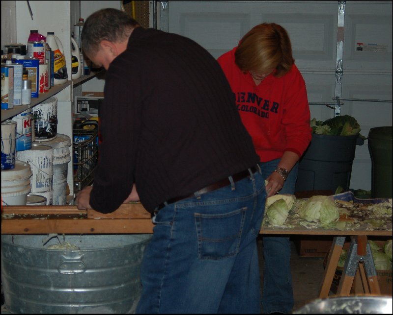 View of prepping and shredding station